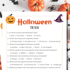 Halloween Trivia Game | Halloween Games | Family Games | Printable Games | Halloween Activities | Party Games | Trivia Game | Family Games