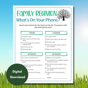 Family Reunion What S On Your Phone Game Scavenger Hunt What S In Il Ay23 