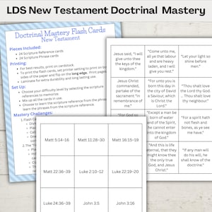 Neues Testament LDSSeminar Doktrinen Beherrschung Flashkarten druckbare PDF