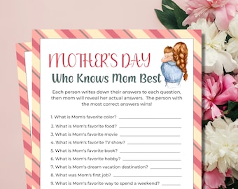 Quién conoce mejor a mamá / Juegos para el Día de la Madre / Juegos para niños / Actividades para el Día de la Madre / Fiestas para el Día de la Madre / Juegos familiares / Ideas para el Día de la Madre / Niños