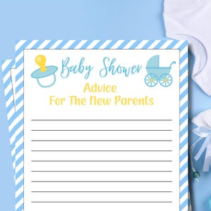 Conseils pour les nouveaux parents | Cartes conseils pour bébé | Jeux de baby shower imprimables | Shower de bébé garçon | Conseils et envies | Conseils pour maman | Jeu de société