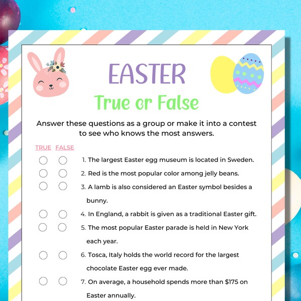 Easter True or False Game | Easter This or That | Easter Trivia Game | Easter Games | Party Games | Family Games | Classroom Games