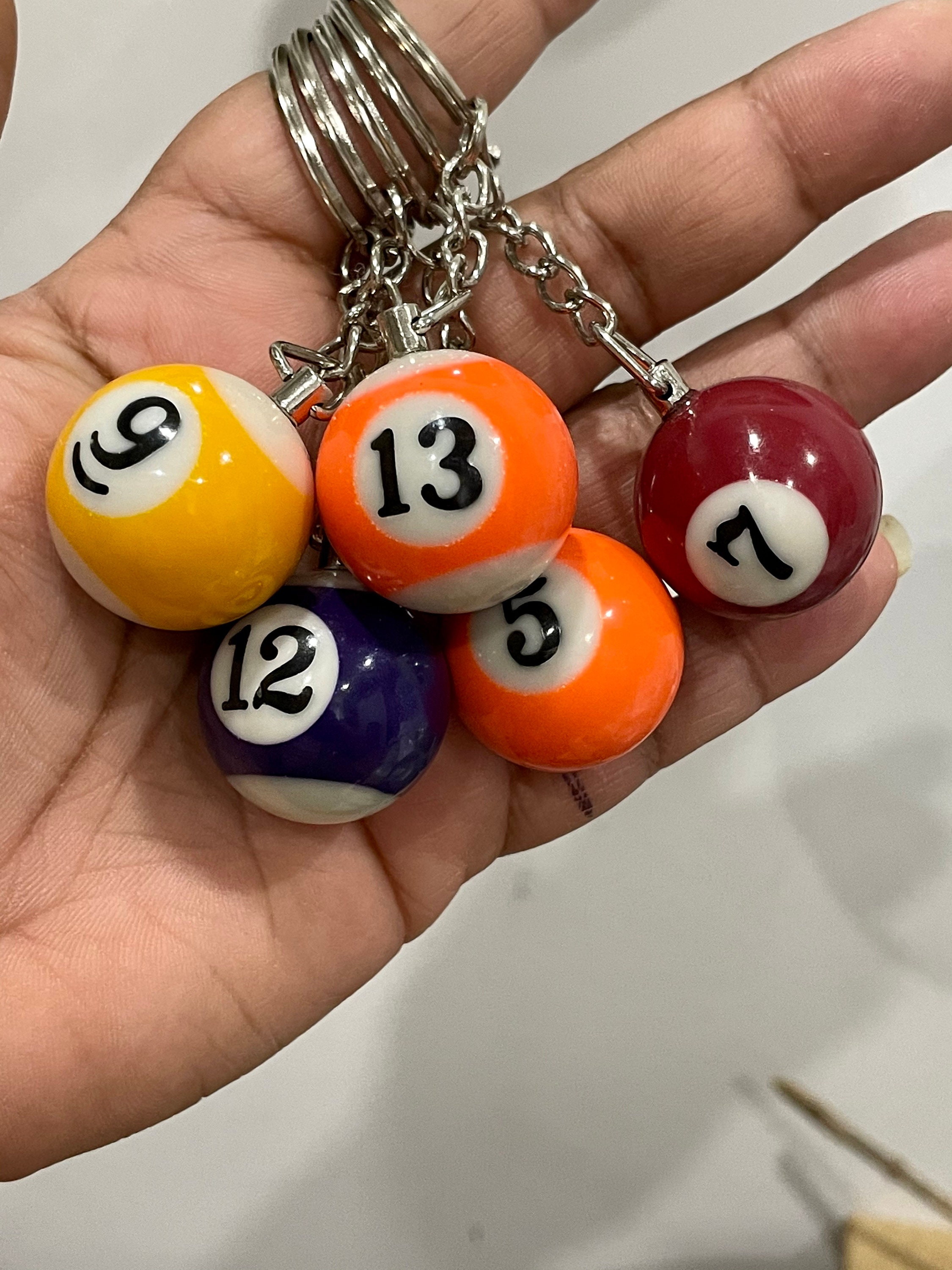 Billiards keychainbilliards ballpool ball keychainnumber8 Etsy.de