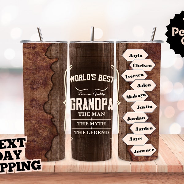 Custom / Personalized gift for Grandpa/ Grandparents Gift/ Gift for Granddad / 20 oz Tumbler with Grandkids names