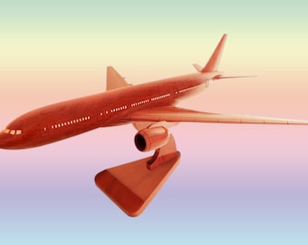 Boeing. B-777-200 Mahogany  Handcrafted  Model