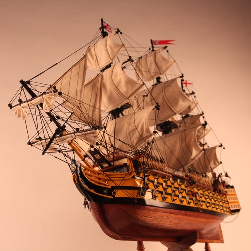Nautical Decoration Wooden HMS Victory Model Ship Christmas Tree Ornament 