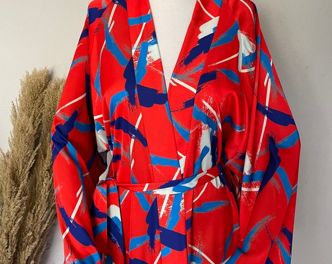 Red Satin Kimono Jacket Blue Kimono Jacket Woman Africa Etsy