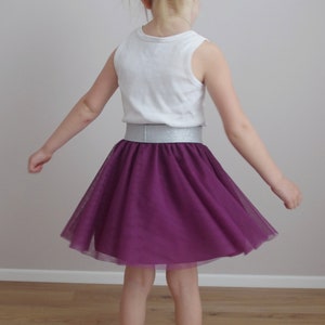 Girls' tulle skirt with glitter elastic waistband wedding flower girl communion image 6