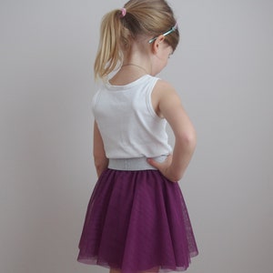 Girls' tulle skirt with glitter elastic waistband wedding flower girl communion image 4