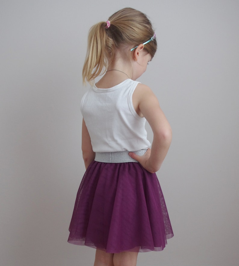 Girls' tulle skirt with glitter elastic waistband wedding flower girl communion image 4