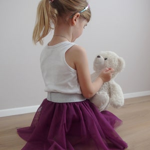 Girls' tulle skirt with glitter elastic waistband wedding flower girl communion image 5