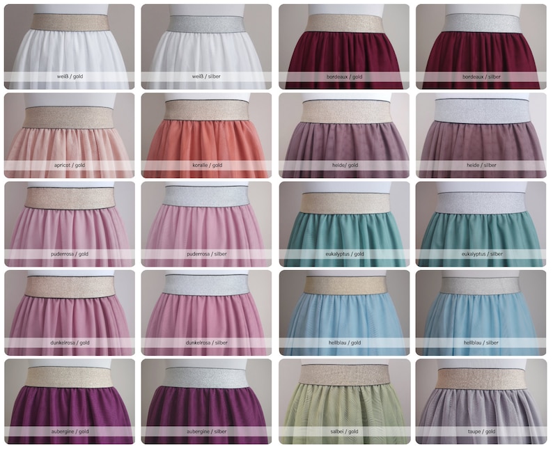 Girls' tulle skirt with glitter elastic waistband wedding flower girl communion image 8