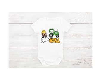 Tractor Baby Bodysuit | Farm Outfit, Country Clothes, Baby Shower Gift