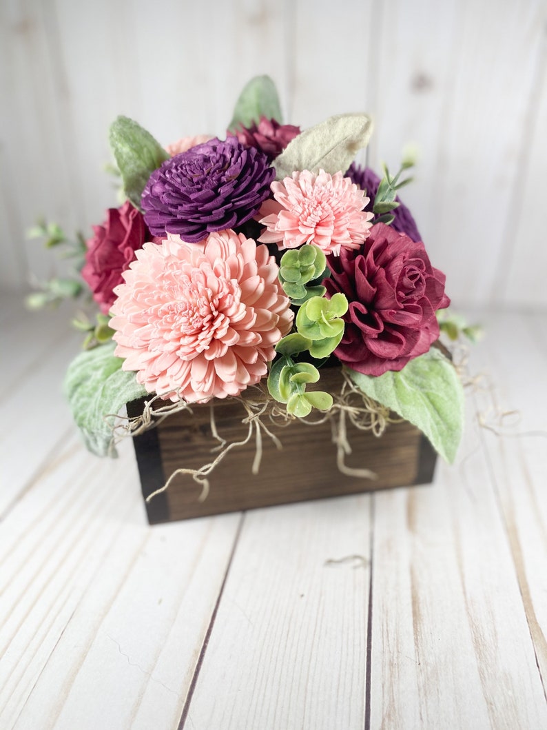 Custom Wood Flower Arrangement / Rustic Wedding Centerpiece / Etsy