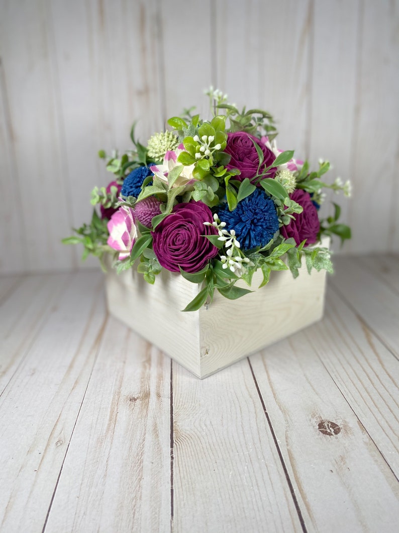 Custom Wood Flower Arrangement / Rustic Wedding Centerpiece / Etsy