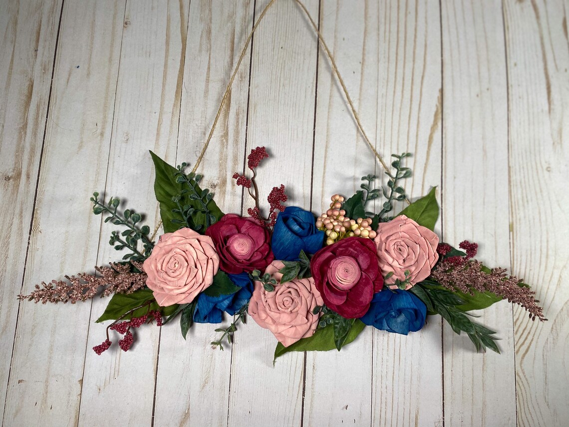 Custom Wooden Flower Wall Hanging / Sola Wood Flowers Decor / Etsy