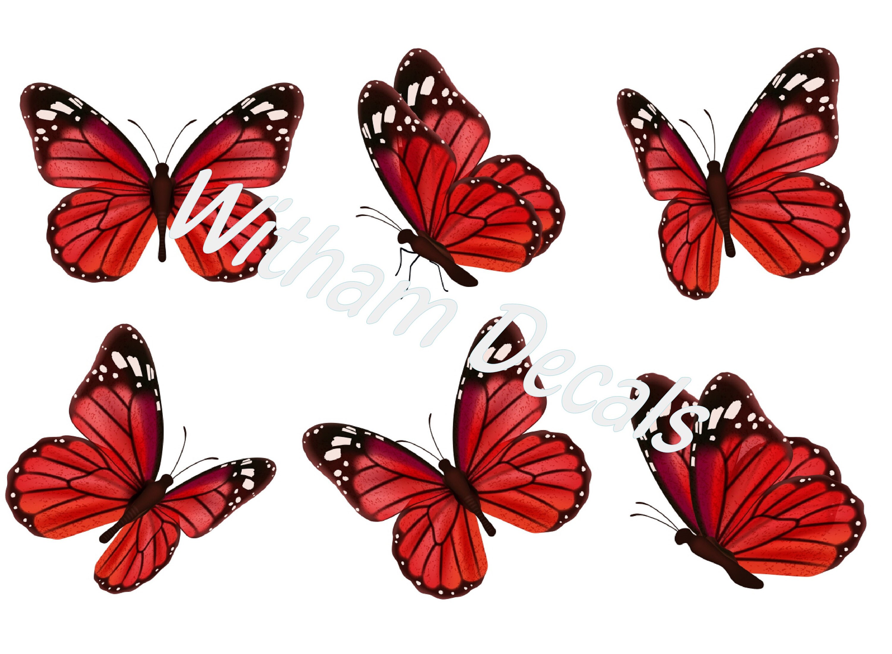 Stickers Butterflies Red decals Furniture vinyl Wall Sticker Etsy