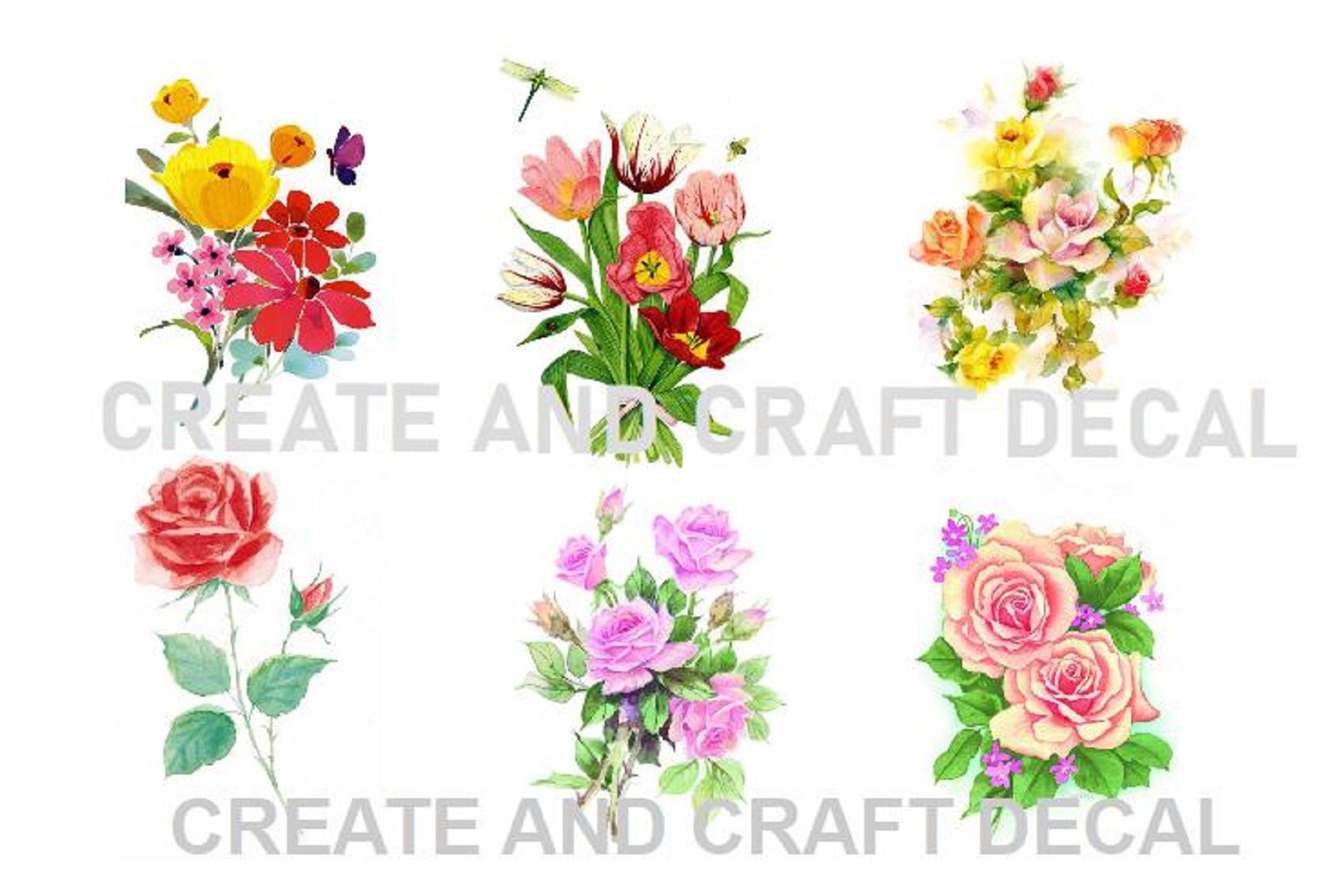 Floral Furniture Water slide & vinyl Wall Sticker decals Etsy