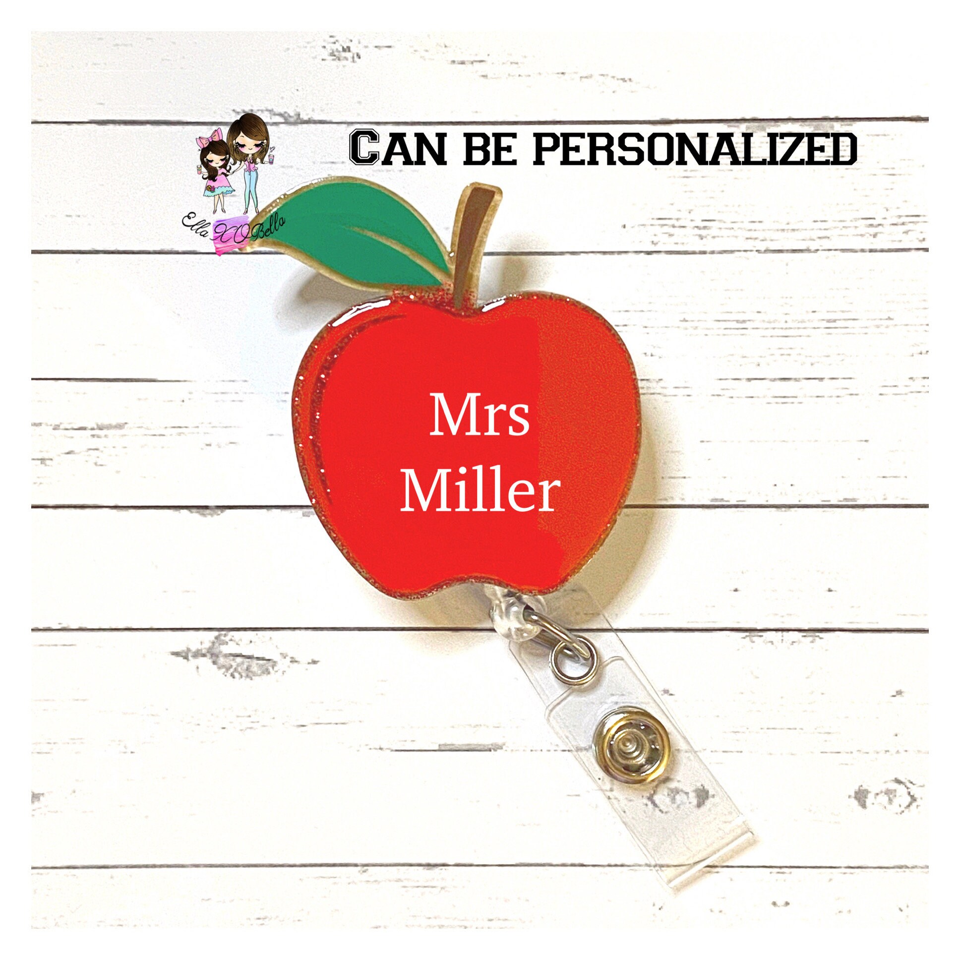 Apple Badge Reel/school Badge Reel/back to School/teacher Etsy UK