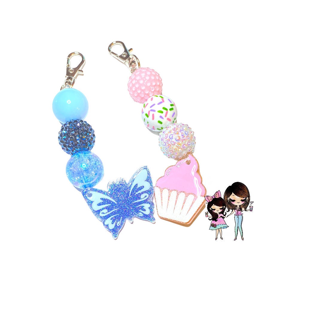 Kawaii Mouse Ear Donut Milkshake Keychains, Cute Bag Charms Food Theme