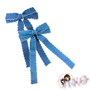 Denim Hair Bows/Trendy Bows/Girl Bows/Hair Bows