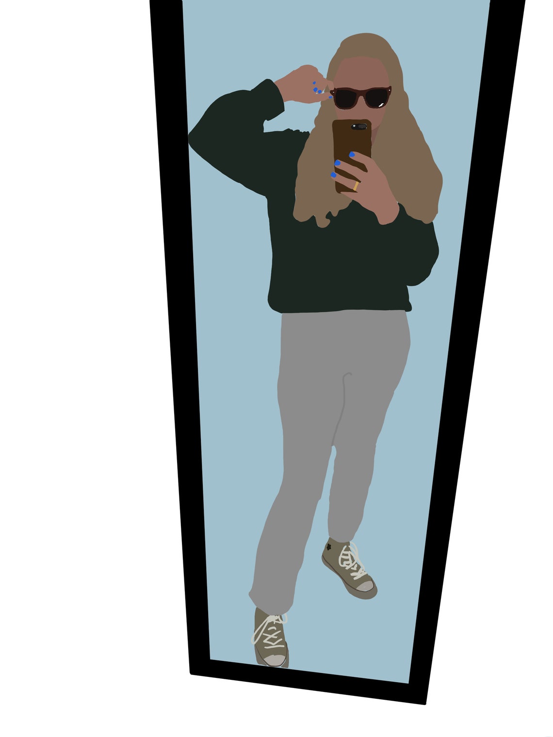 Custom Digital Minimalist Portrait with Simple Background from Etsy