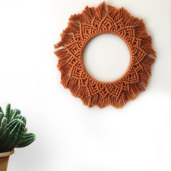 Popular Terracotta Color Macrame Mandala | Housewarmings | Boho Home Decor | Macrame Wall Decor
