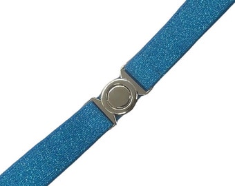 Sparkle Skinnies 1” Turquoise  Custom Elastic Stretch Skinny Belts