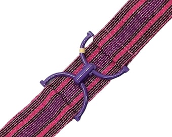 2” Pink/Purple Metallic Glitter Sparkle Stripes - Custom Elastic Equestrian Belt
