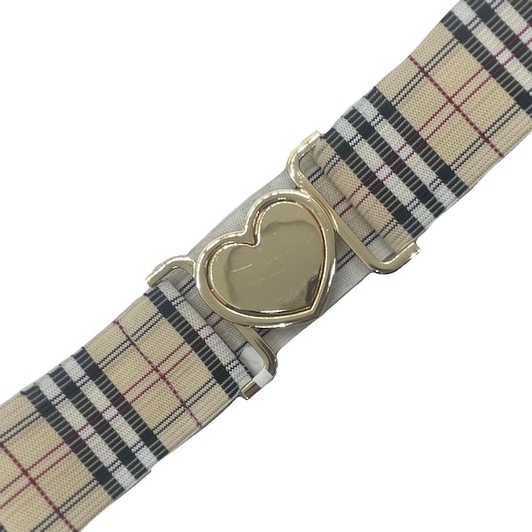 Cream/Red//Black like Baker Plaid 1.5” - Custom Equestrian Elastic Belts