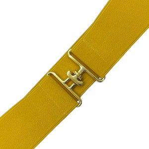 2 ” YOLO Yellow - Smooth - Elastic Equestrian Belt