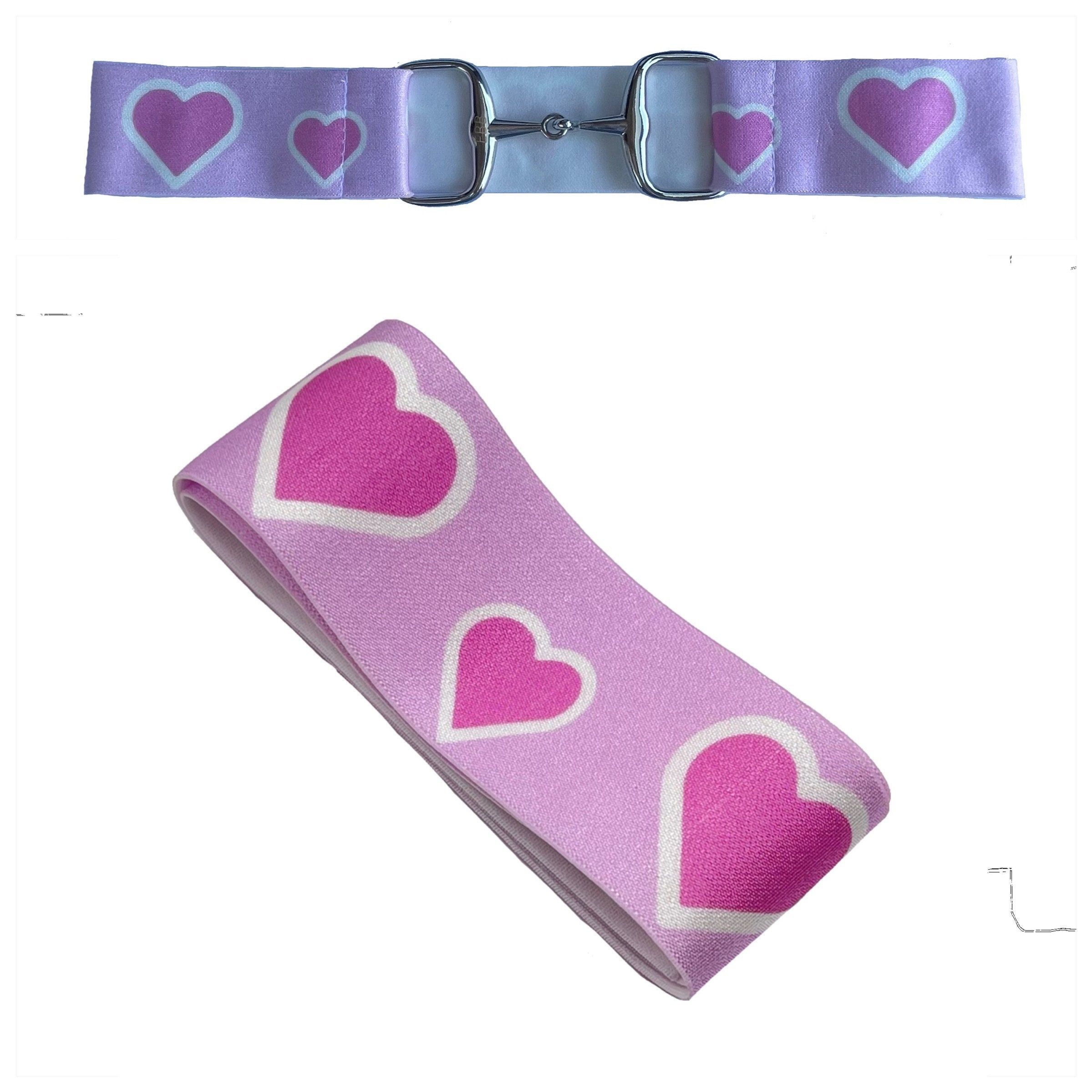 1.5” Pink Hearts Printed Elastic -custom Elastic Equestrian