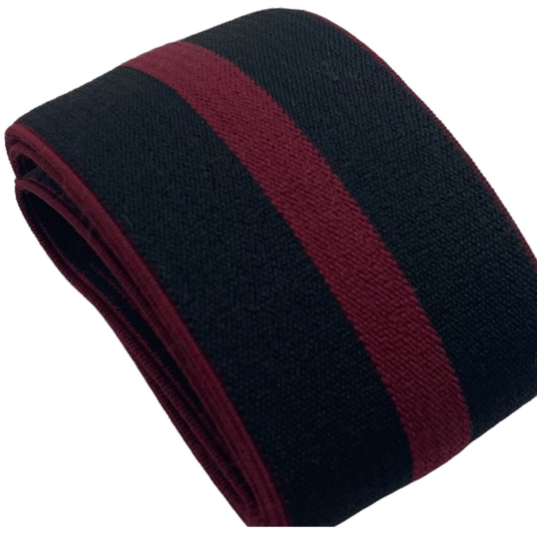 2 Black Red Ecru Stripe Custom Elastic Belt 