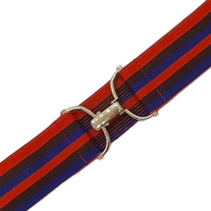 1.5” Red Blue Stripes -  Elastic Equestrian Belt