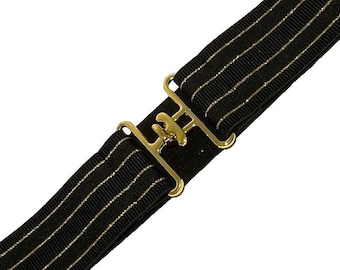 2” Black Tred Gold Metallic  -Custom  Elastic Belt