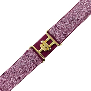 Sparkle Skinnies 1” Dark Plum Custom Elastic Stretch Skinny Belts