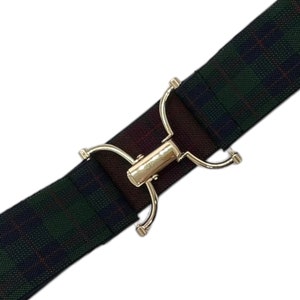 1.5” Green Plaid -Custom Elastic Equestrian Belt