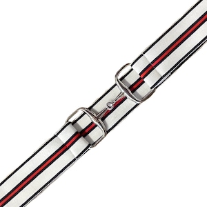 1.5” White Navy Red Stripes -Custom Elastic Equestrian Belt