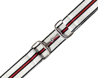 1,5 &quot;Weiße Marine-Rot-Streifen -Custom Elastic Equestrian Belt