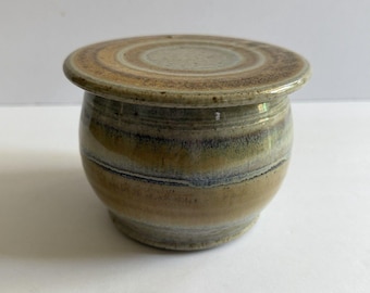Contenitore portaburro vintage Olson Pottery in gres, stile francese