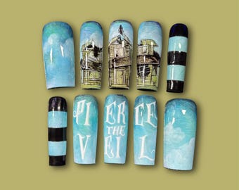 Collide with the Sky hand painted press-on set