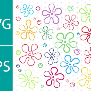 Bikini Bottom Flowers SVG, EPS,  Cricut, Silhouette, Flower Svg pattern