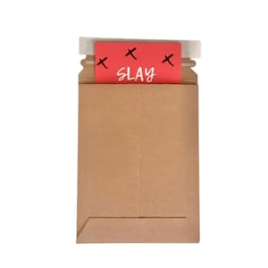 Stay Flat Kraft 6x8 Rigid Cardboard Mailer, Perfect for Mailing Stickers Decals Cards Photos, Self Seal Non-Bendable 100% Recyclable Mailers