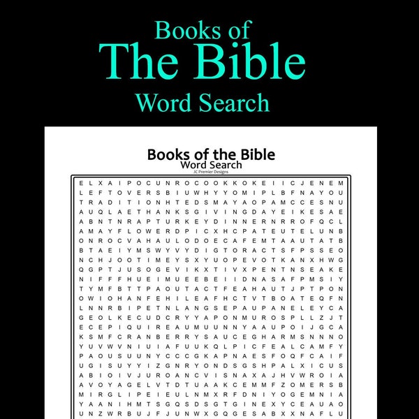 Books of the Bible Word Search Puzzle Game for Primary Children, Young Men and Women, Relief Society for General Conference and Gifts