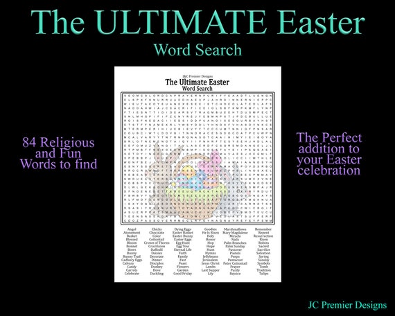 Easter Word Search Puzzle – 84 Religious Words (Printable PDF)