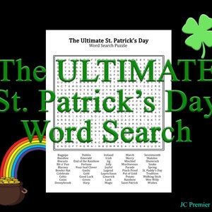 Ultimate St. Patrick&#39;s Day Word Search Puzzle Activities for Kids, Teens, Adults, Teachers, Students, Classrooms - Printable Download