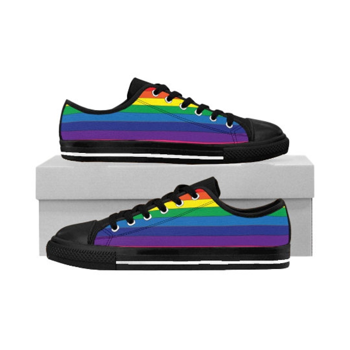 PRIDE Rainbow Lowtop Men's Sneakers / Gay Shoe / LGBT Etsy