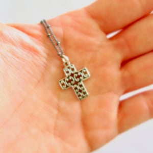 Black Cross necklace, Vintage