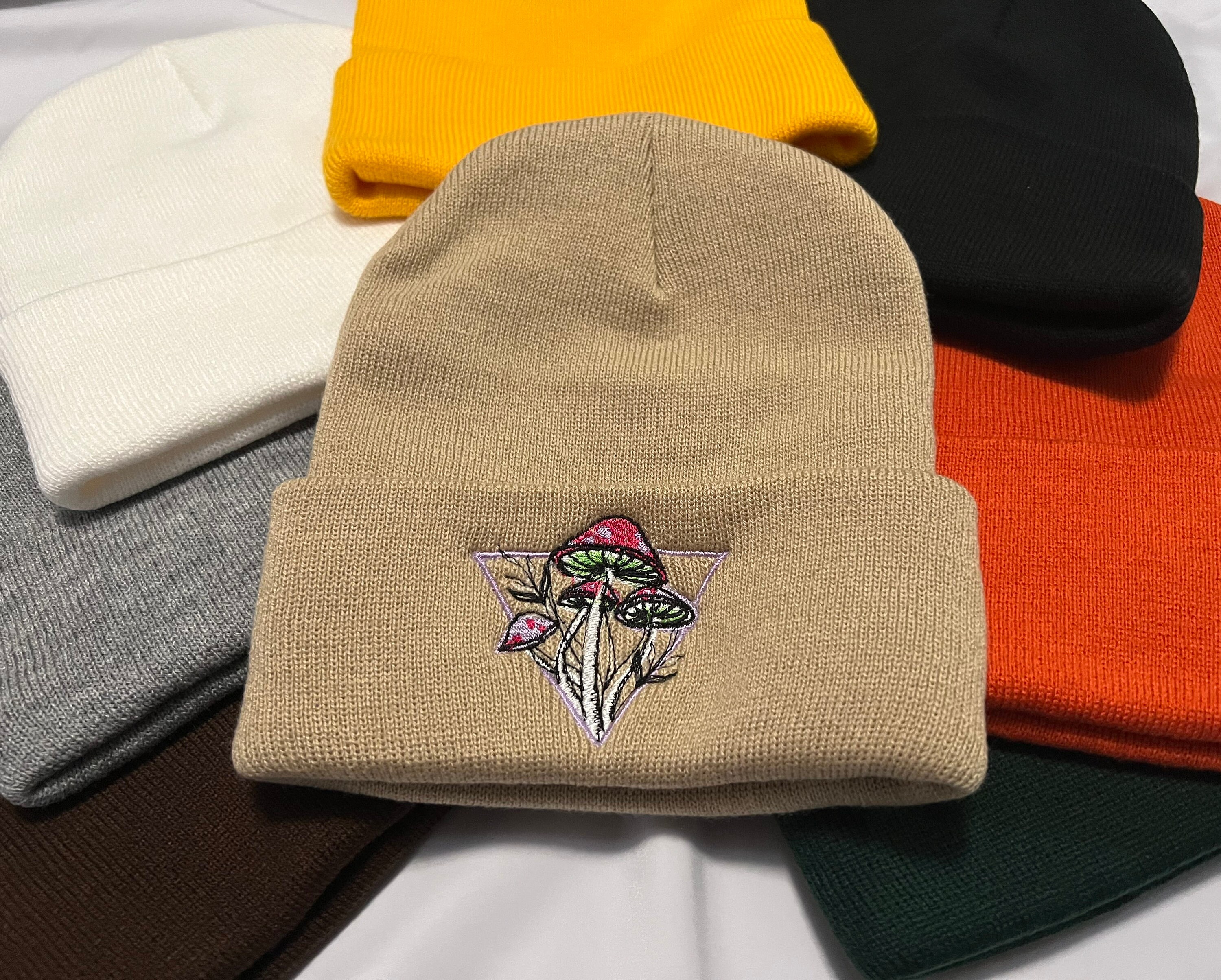Mushroom Beanie Shrooms Winter Hat 