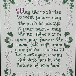 NOT A KIT - Instant download PDF-Irish Blessing Cross Stitch Chart Pattern
